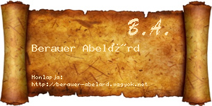 Berauer Abelárd névjegykártya